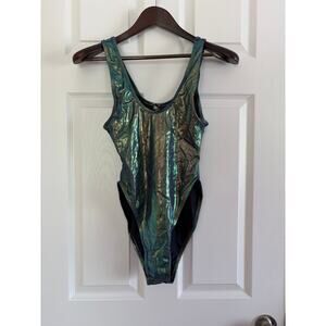 Yandy Metallic Mermaid Bodysuit Iridescent Festival Rave L/XL